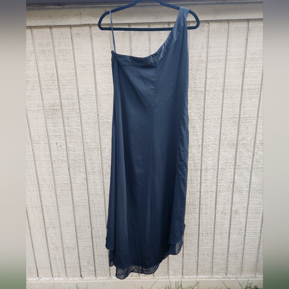 White House Black Market Midnight Blue One Shoulder Dress - Picture 4 of 4